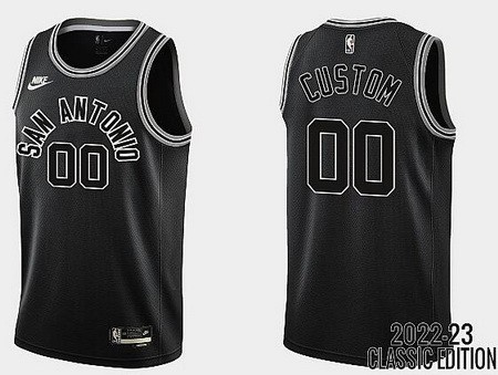 Men's San Antonio Spurs Customized Black 2022 Classic Icon Swingman Jersey