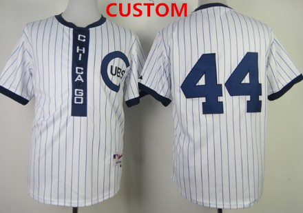 Customized Men's Chicago Cubs 1909 White Pullover Jersey