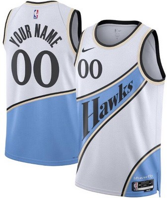 Unisex Atlanta Hawks Customized White 2024 City Heat Press Jersey