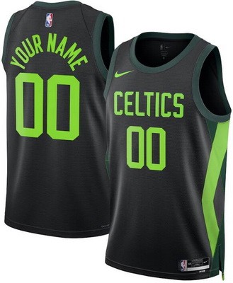 Unisex Boston Celtics Customized Black 2024 City Heat Press Jersey