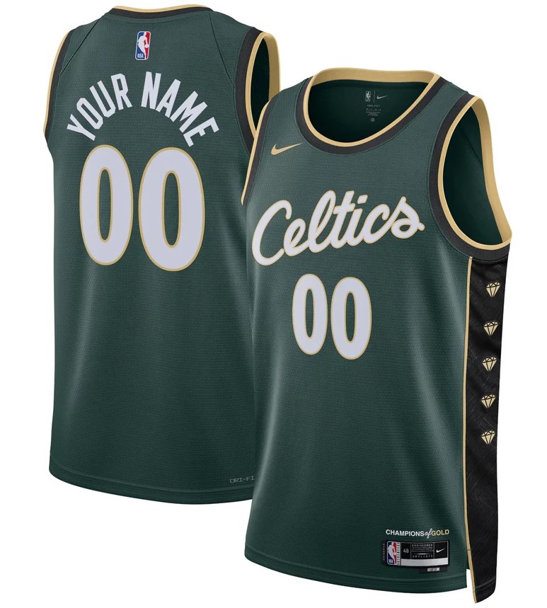 Unisex Boston Celtics Customized Black 2022 City Heat Press Jersey