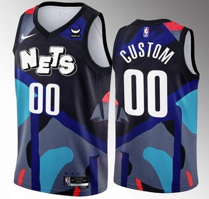 Unisex Brooklyn Nets Customized Navy 2023 City Icon Heat Press Jersey