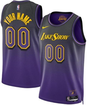 Unisex Los Angeles Lakers Customized Purple 2024 City Heat Press Jersey