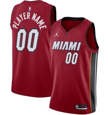 Unisex Miami Heat Customized Red Statement Icon Heat Press Jersey