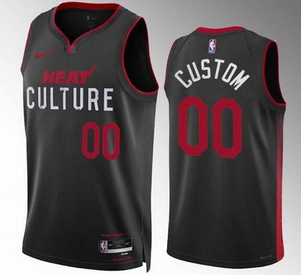 Unisex Miami Heat Customized Black 2023 City Icon Heat Press Jersey