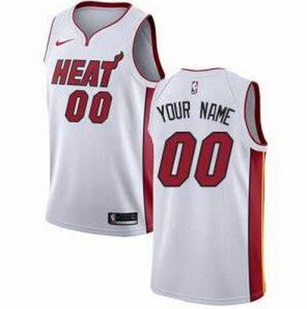 Unisex Miami Heat Customized White Icon Hot Press Jersey