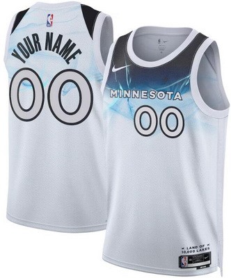 Unisex Minnesota Timberwolves Customized White 2024 City Heat Press Jersey