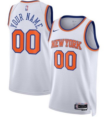 Unisex New York Knicks Customized White 2023 Icon Heat Press Jersey