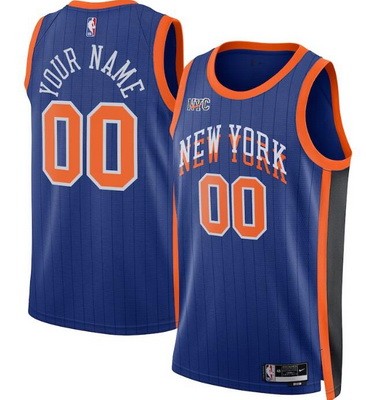 Unisex New York Knicks Customized Blue 2023 City Icon Heat Press Jersey