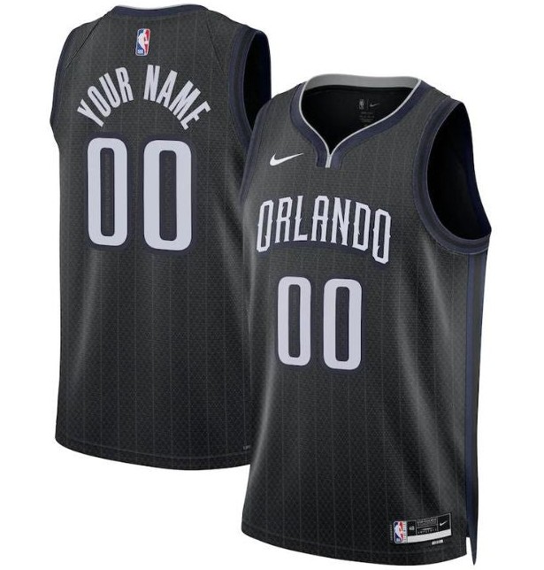 Unisex Orlando Magic Customized Black 2022 City Icon Heat Press Jersey