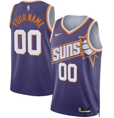 Unisex Phoenix Suns Customized Purple 2023 Icon Heat Press Jersey