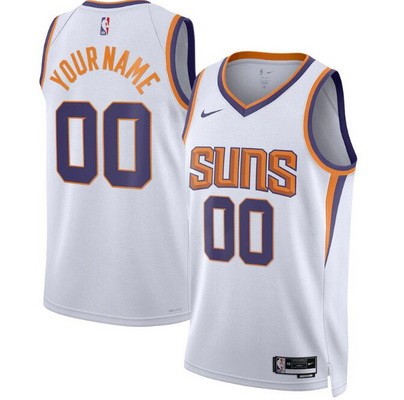 Unisex Phoenix Suns Customized White Association Icon Heat Press Jersey