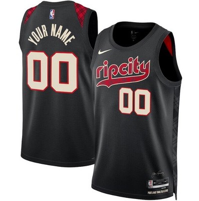 Unisex Portland Trail Blazers Customized Black 2023 City Icon Heat Press Jersey