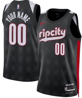 Unisex Portland Trail Blazers Customized Black 2024 City Heat Press Jersey