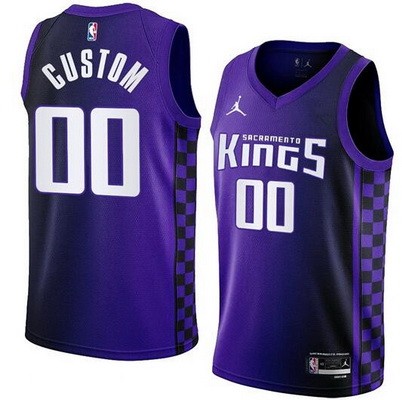 Unisex Sacramento Kings Customized Purple Statement Icon Heat Press Jersey