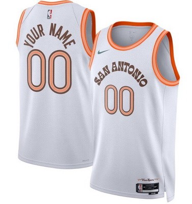 Unisex San Antonio Spurs Customized White 2023 City Icon Heat Press Jersey