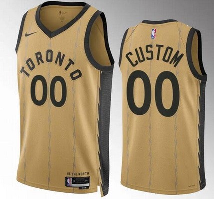 Unisex Toronto Raptors Customized Gold 2023 City Icon Heat Press Jersey