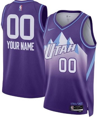 Unisex Utah Jazz Customized Purple 2024 City Heat Press Jersey