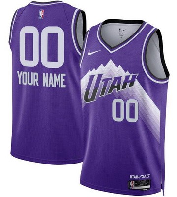 Unisex Utah Jazz Customized Purple 2023 City Icon Heat Press Jersey