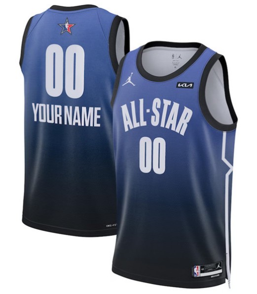 Unisex 2023 NBA All-Star Blue Customized Heat Press Jersey