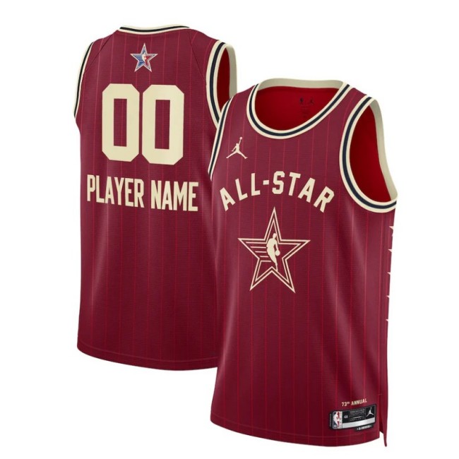 Unisex 2024 NBA All-Star Red Customized Heat Press Jersey