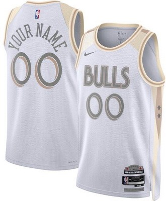 Unisex Chicago Bulls Customized White 2024 City Heat Press Jersey