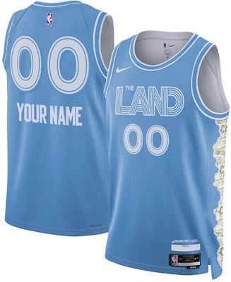 Unisex Cleveland Cavaliers Customized Light Blue 2024 City Heat Press Jersey