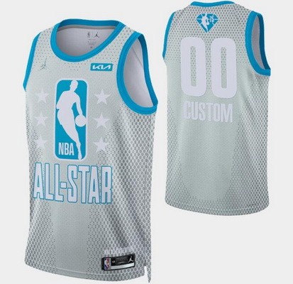 Unisex Customized Gray Diamond 75th 2022 All Star Heat Press Jersey