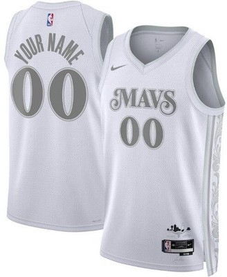 Unisex Dallas Mavericks Customized White 2024 City Heat Press Jersey