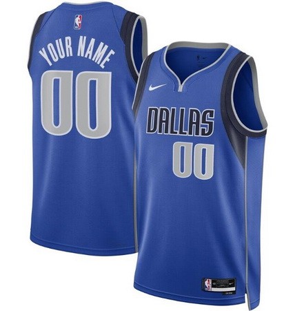 Unisex Dallas Mavericks Customized Blue Icon Heat Press Jersey