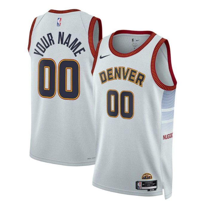 Unisex Denver Nuggets Customized White 2022 City Icon Heat Press Jersey