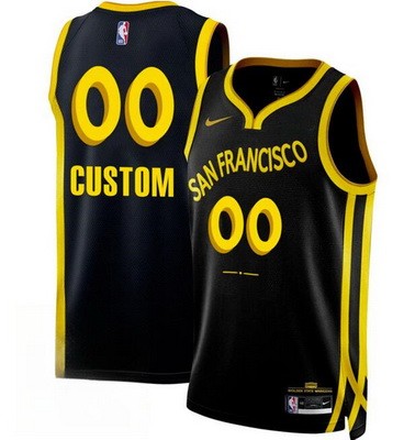 Unisex Golden State Warriors Customized Black 2023 City Icon Heat Press Jersey