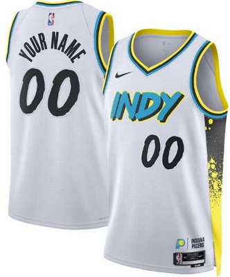 Unisex Indiana Pacers Customized White 2024 City Heat Press Jersey