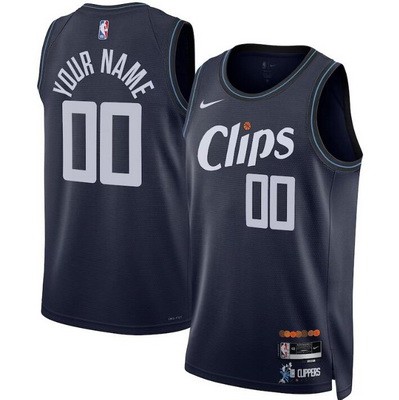 Unisex Los Angeles Clippers Customized Navy 2023 City Icon Heat Press Jersey