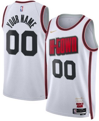 Unisex Houston Rockets Customized White 2024 City Heat Press Jersey