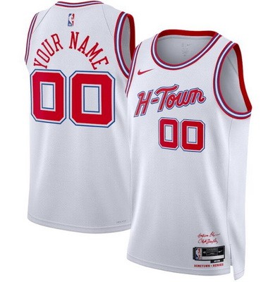 Unisex Houston Rockets Customized White 2023 City Icon Heat Press Jersey