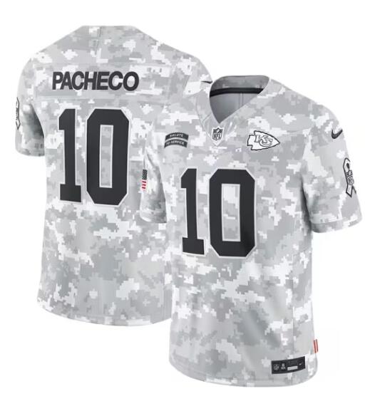 Youth Kansas City Chiefs #10 Isiah Pacheco 2024 F.U.S.E Arctic Camo Salute to Service Limited Stitched Football Jersey