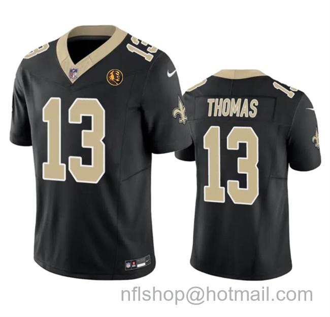 Men's New Orleans Saints #13 Michael Thomas Black 2023 F.U.S.E. With John Madden Patch Vapor Limited Stitched Football Jersey