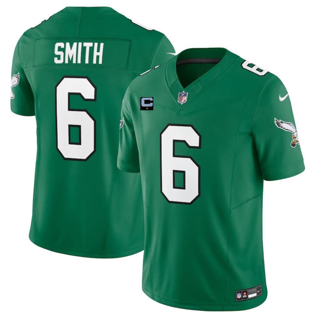 Big Size Philadelphia Eagles #6 DeVonta Smith Green 2023 F.U.S.E. With 1-Star C Patch Vapor Vapor Untouchable Limited Football Stitched Jersey