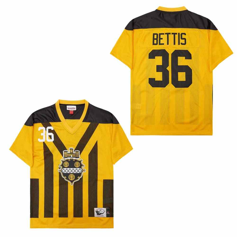 Men's Pittsburgh Steelers #36 Jerome Bettis Yellow 1933 Throwback Jersey