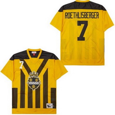 Men's Pittsburgh Steelers #7 Ben Roethlisberger Yellow 1933 Throwback Jersey