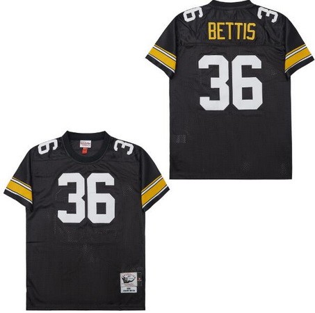 Men's Pittsburgh Steelers #36 Jerome Bettis Black 1996 Throwback Jersey