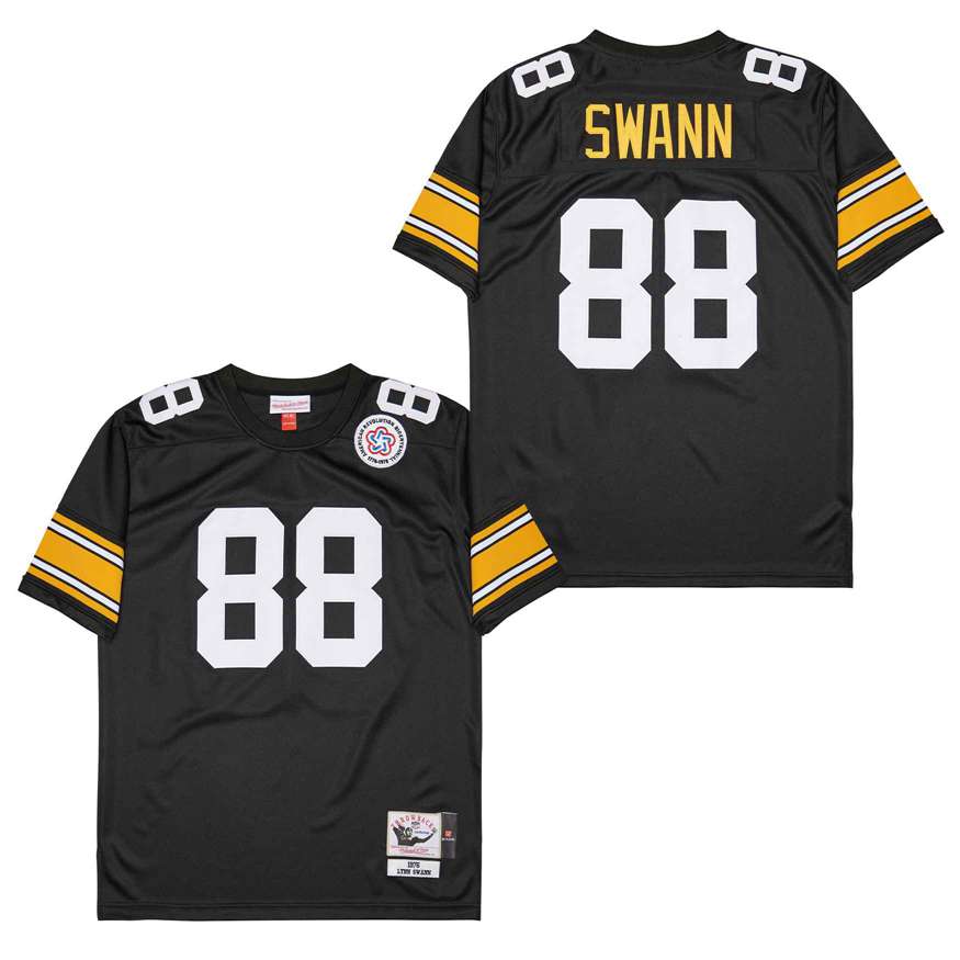 Men's Pittsburgh Steelers #88 Lynn Swann Black 1975 Throwback Jersey