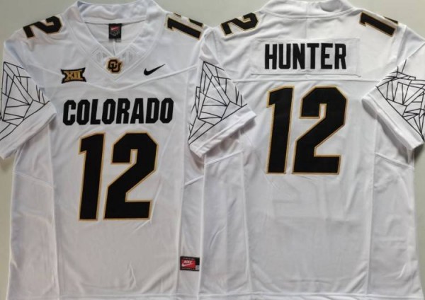 Men's Colorado Buffaloes #12 Travis Hunter White 2024 Nike Vapor Limited Stitched Football Jersey