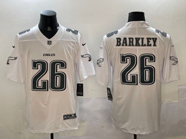 Men's Philadelphia Eagles #26 Saquon Barkley White Fashion Nike Vapor Limited Stitched NFL Jersey