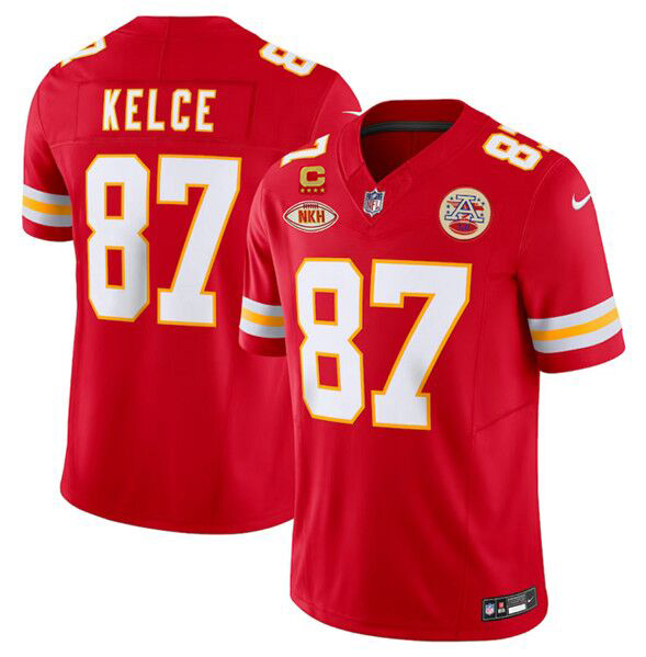 Men’s Kansas City Chiefs #87 Travis Kelce Red 2024 F.U.S.E. With NKH Patch And 4-star C Patch Vapor Untouchable Limited Football Stitched Jersey