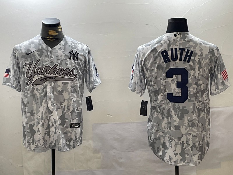 Men's New York Yankees #3 Babe Ruth 2024 Arctic Camo Limited Stitched Baseball Jersey