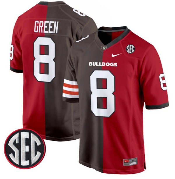 Men's Nike A.J. Green Jersey Cleveland Browns #8 Georgia Bulldogs Split Football Game All Stitched