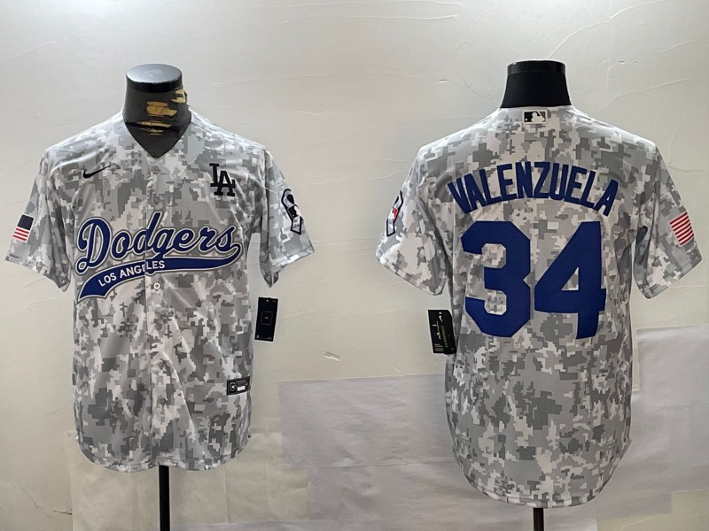 Men's Los Angeles Dodgers #34 Toro Valenzuela 2024 Arctic Camo Limited Stitched Baseball Jersey