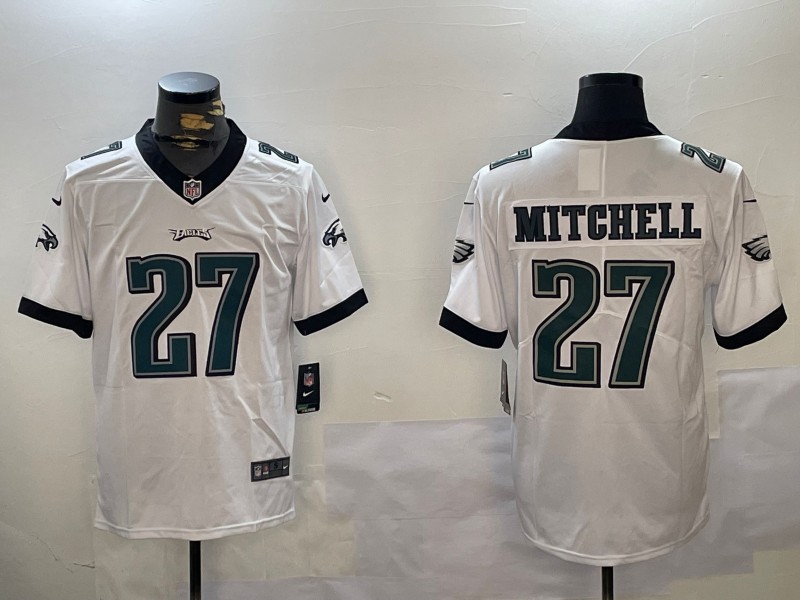 Men's Philadelphia Eagles #27 Quinyon Mitchell White Vapor Limited Nike Stitched NFL Jersey